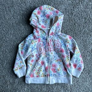 Baby Gap Floral Zip Hoodie-Size 2
